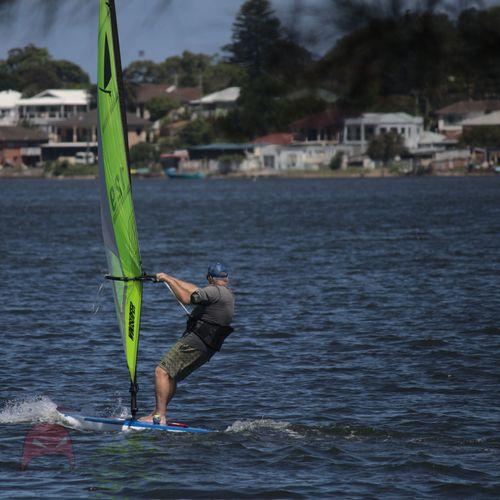 Wind surfing on the lake